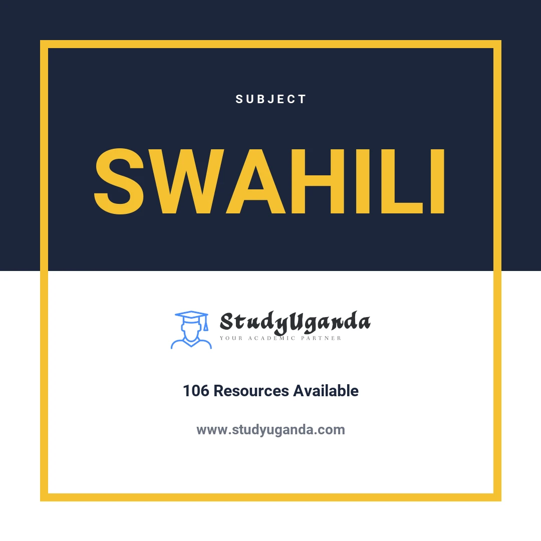 Subject Swahili Category Card
