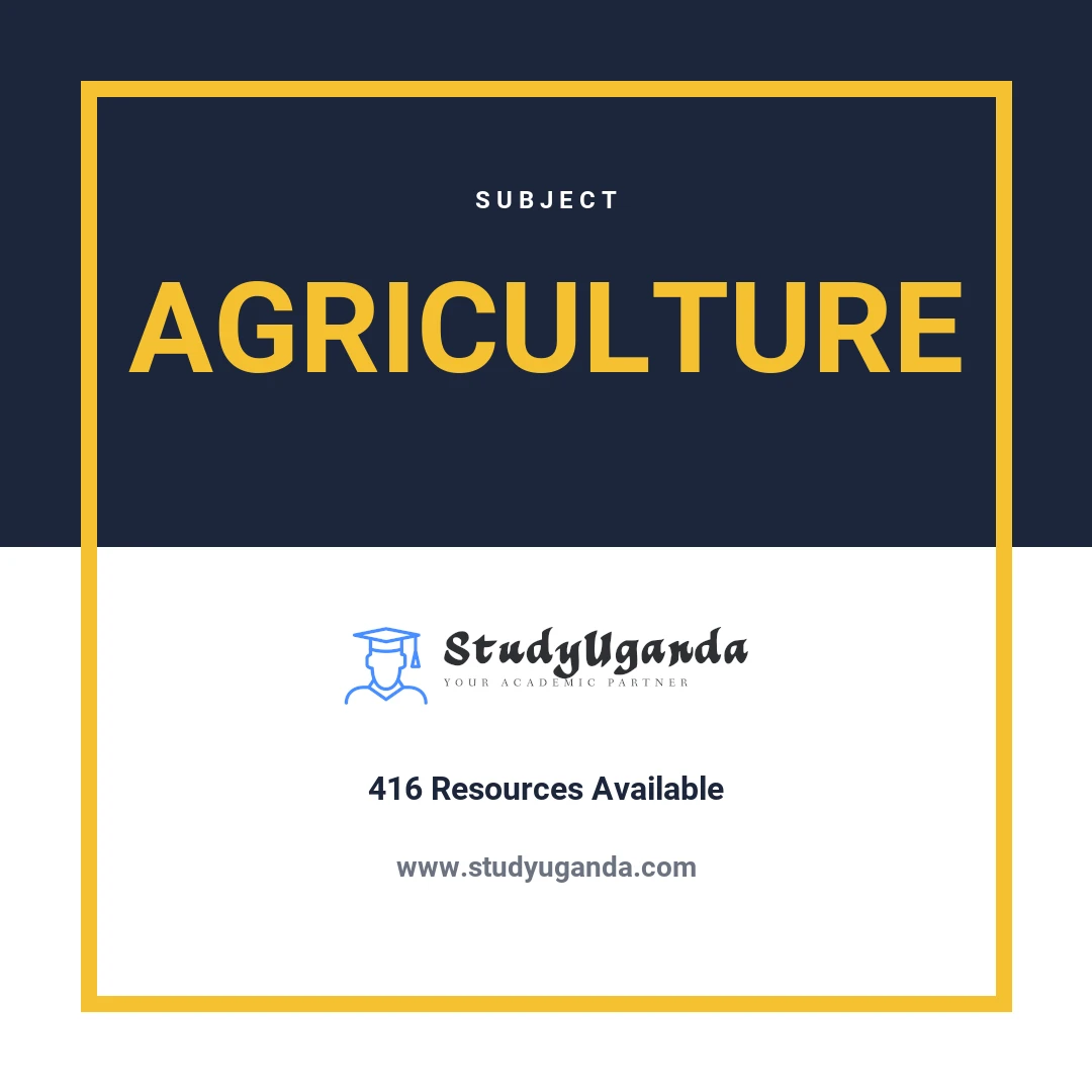 Subject Agriculture Category Card