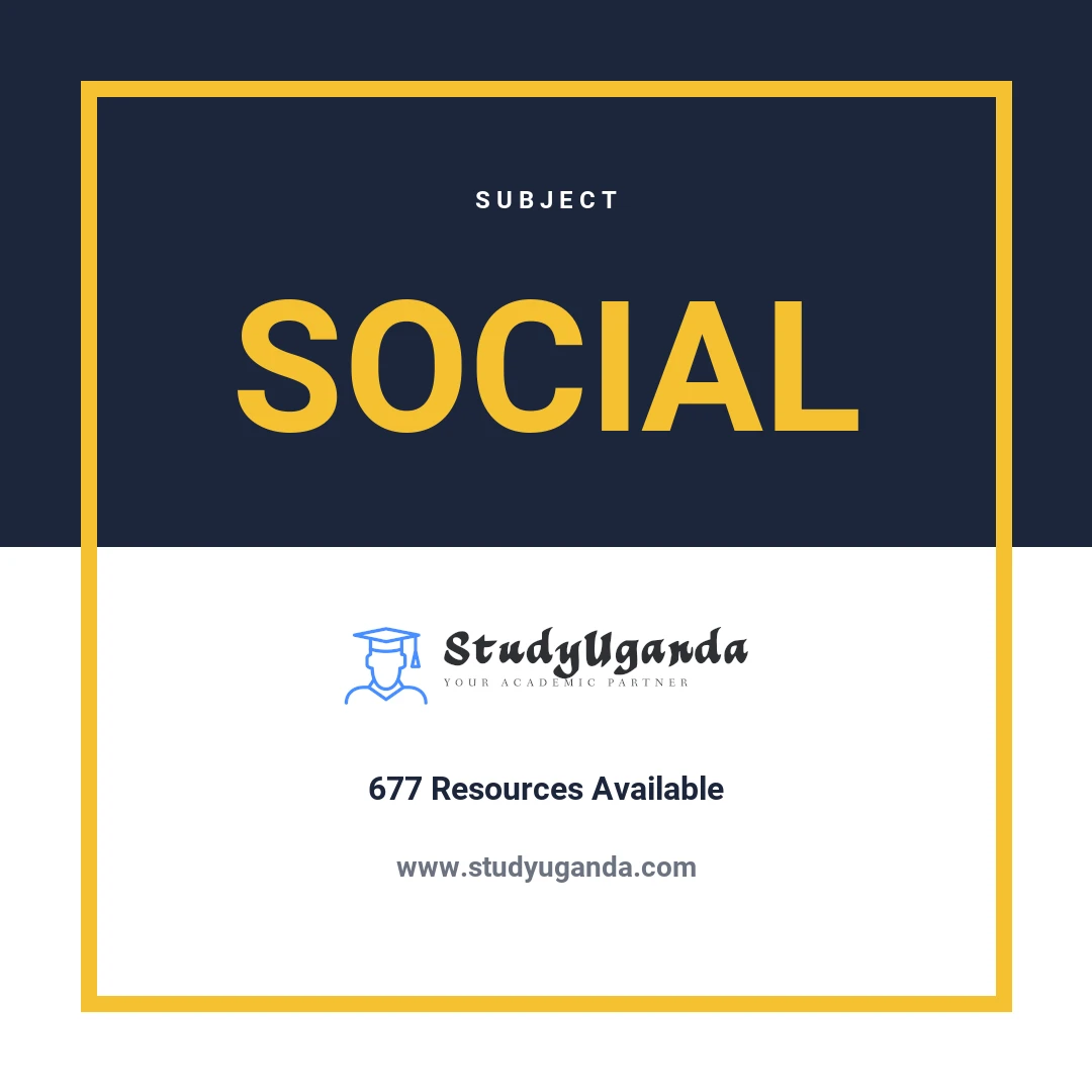 Subject Social Studies Category Card