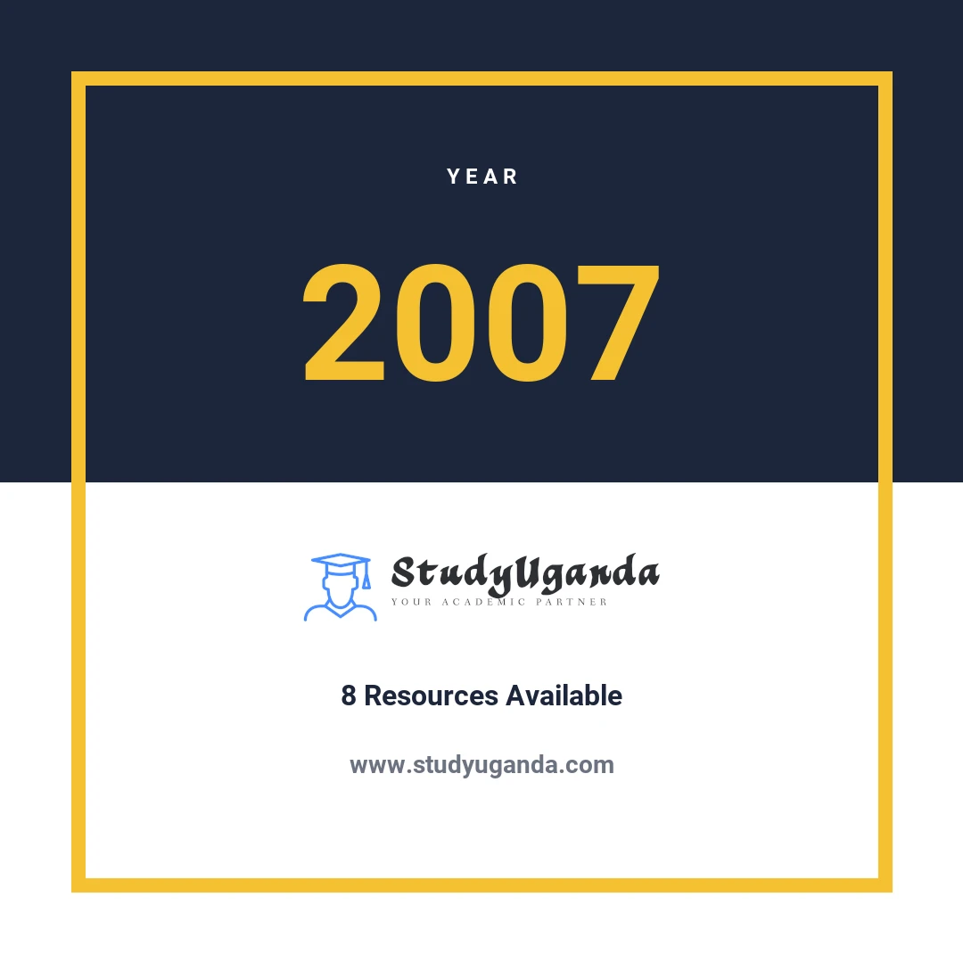 Year 2007 Category Card